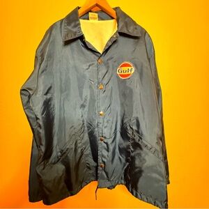 Vintage Gulf Oil snap button windbreaker